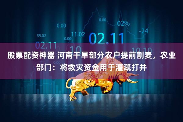 股票配资神器 河南干旱部分农户提前割麦，农业部门：将救灾资金用于灌溉打井